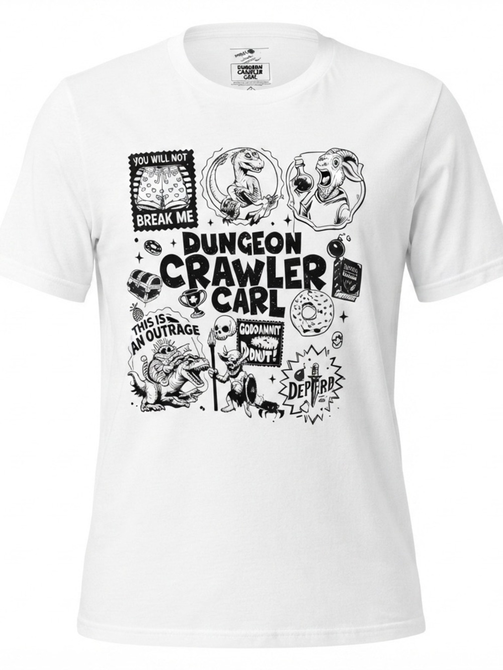 Dungeon Crawler Carl Inspired Graphic T-Shirt NWOT White Medium Cotton Tee
